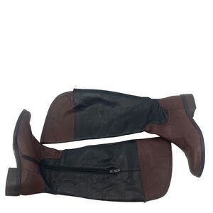 Vince Camuto Womens Riding Boots Leather Knee High Tall Brown Black Size 8.5"